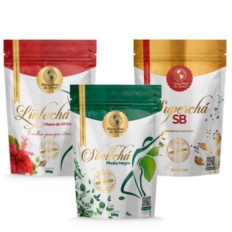 Kit 3 Chas SuperCháSB + LinfáChá + SbeltChá ( FRETE GRÁTIS PARA TODO O BRASIL )